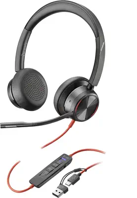 Micro-casque Poly Blackwire 8225 stéréo USB-C certifié Microsoft Poly - visuel 1 - hello RSE - Confort longue durée