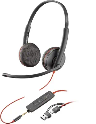 Micro-casque Poly Blackwire 3225 stéréo USB-C + connexion Poly - visuel 1 - hello RSE - Gestion simple des appels