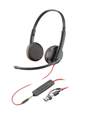 Micro-casque Poly Blackwire 3225 stéréo USB-C + connexion Poly - visuel 1 - hello RSE - Options de connectivité