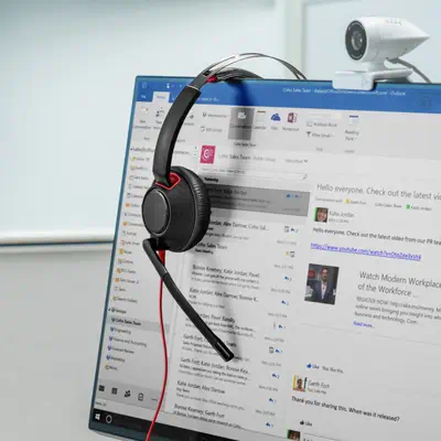 Micro-casque Poly Blackwire 5220 stéréo USB-C + connexion 3,5 mm + adaptateur USB-C/A - HP - Casque Micro - visuel 8