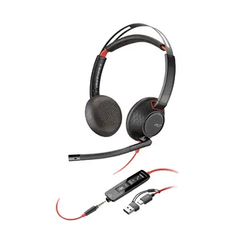 Meilleur prix Micro-casque Poly Blackwire 5220 stéréo USB-C + connexion 3,5 mm + adaptateur USB-C/A
