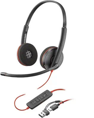Micro-casque stéréo USB-C Poly Blackwire 3220 + adaptateur Poly - visuel 1 - hello RSE - Gestion simplifiée des appels