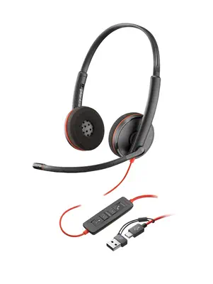 Micro-casque stéréo USB-C Poly Blackwire 3220 + adaptateur Poly - visuel 1 - hello RSE - Style de port