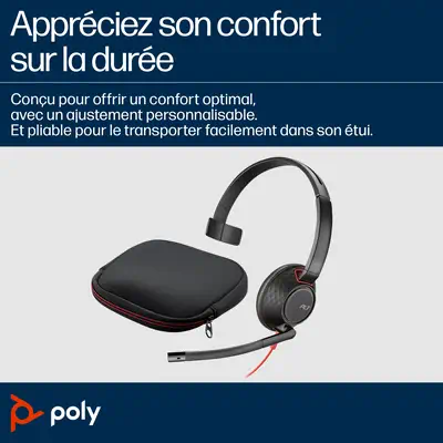 Micro-casque monaural USB-C Poly Blackwire 5210 + prise 3,5 mm + adaptateur USB-C/A (lot) - Casque Micro - visuel 6