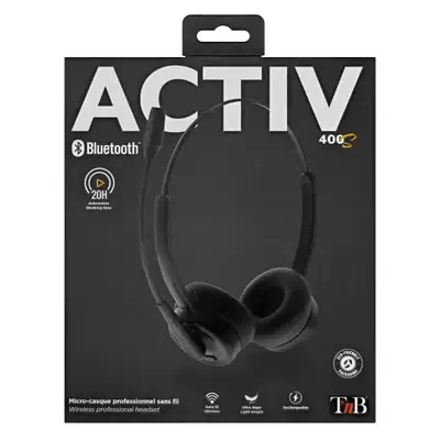 T'nB BLHSTEREOBT écouteur/casque Sans fil Arceau Bureau/Centre d'appels USB Type-C Bluetooth Noir - T'NB - Casque Micro - visuel 3