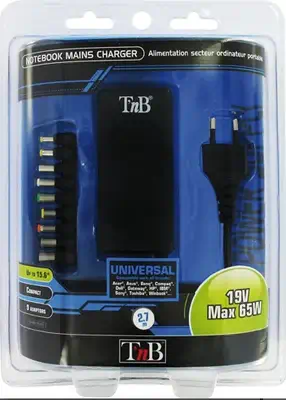T'nB CHNB19V65 chargeur d'appareils mobiles Ordinateur portable Noir Secteur Intérieure - T'NB - Chargeur et alimentation - visuel 3
