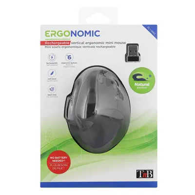 Mini souris sans fil ergonomique verticale et rechargeable - T'NB - Souris - visuel 6
