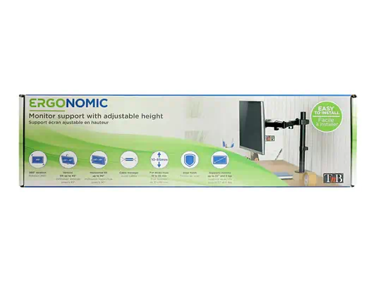 TNB ERGO Line Single Height Adjustable Monitor Stand - T'NB - Accessoire Moniteur - visuel 4
