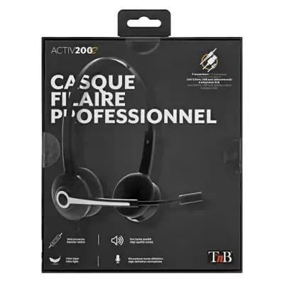 T'nB ACTIV 200S Casque Avec fil Arceau Bureau/Centre d'appels Noir - T'NB - Casque Micro - visuel 6