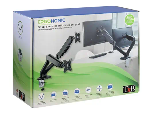 TNB ERGO Line Double Articulated Monitor Arm Ideal For - T'NB - Accessoire Moniteur - visuel 6