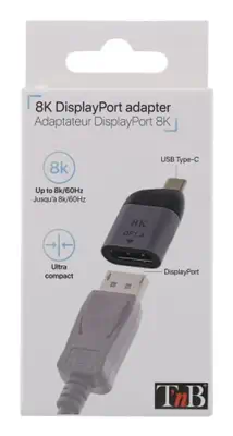 T'nB MINITCDP câble vidéo et adaptateur USB Type-C DisplayPort Noir, Gris foncé - T'NB - Connectique - visuel 3