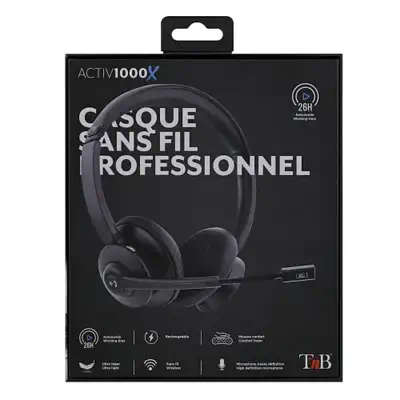 T'nB ACTIV 1000X Casque Sans fil Arceau Appels/Musique Bluetooth Socle de chargement Noir - T'NB - Casque Micro - visuel 5