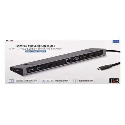 T'nB DSMST12 station d'accueil Avec fil USB 3.2 Gen 1 (3.1 Gen 1) Type-C Noir - T'NB - Station d'accueil pour portable - visuel 7