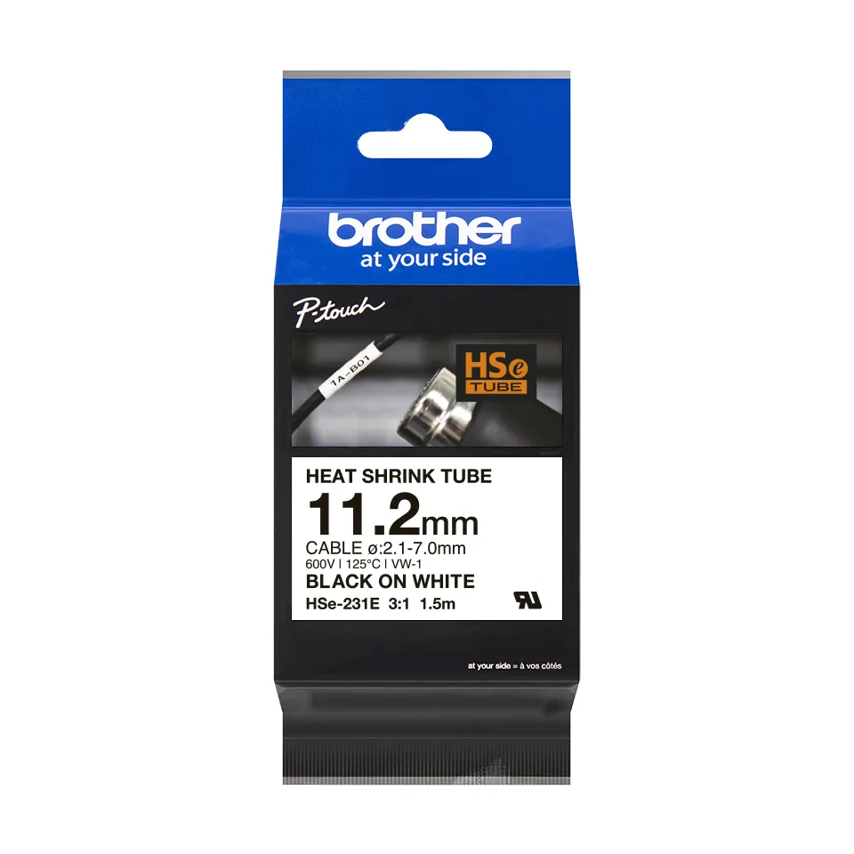 Vente BROTHER Heat Shrink Tube Black on White 11.2mm Brother au meilleur prix - visuel 4