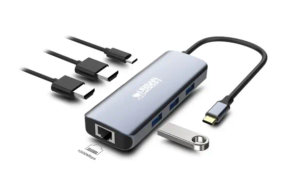 Urban Factory MHC55UF station d'accueil Avec fil USB 3.2 Gen 1 (3.1 Gen 1) Type-C Gris - Autre Accessoire pour portable - visuel 7