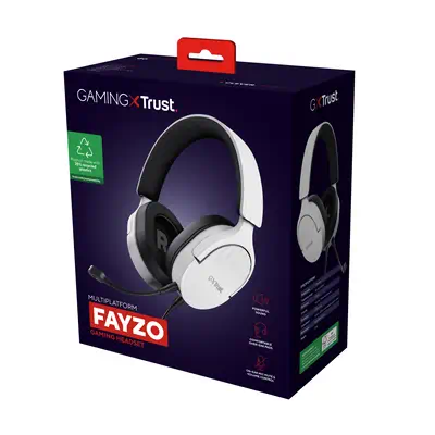 Trust GXT 489W FAYZO Casque Avec fil Arceau Jouer Noir, Blanc - Casque Micro - visuel 6