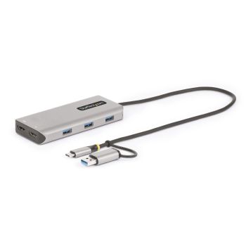 Achat StarTech.com Adaptateur Multiport USB-C avec Dongle USB-C vers USB-A, Double HDMI (4K30Hz/1080p60Hz), 3x USB-A 5Gbps, Mini Station d'Accueil de Voyage, Dock/Station d'Accueil pour PC Portable, Câble de 40 cm au meilleur prix