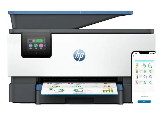 OfficeJet Pro 9125e Sans fil All-in-One Couleur Imprimante, Instant Ink; Impression recto-verso - HP - Multifonctions Jet d'encre - visuel 1