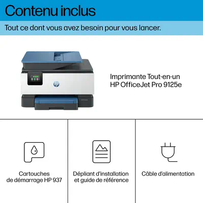 OfficeJet Pro 9125e Sans fil All-in-One Couleur Imprimante, Instant Ink; Impression recto-verso - HP - Multifonctions Jet d'encre - visuel 1