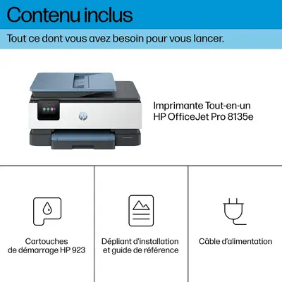 OfficeJet Pro 8135e Sans fil All-in-One Couleur Imprimante, Instant Ink; Impression recto-verso - HP - Multifonctions Jet d'encre - visuel 2