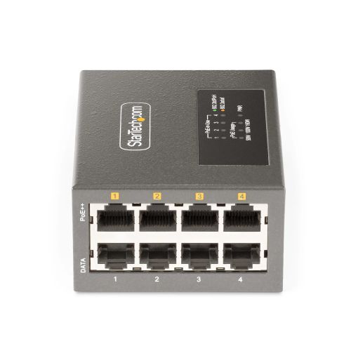 Achat StarTech.com Injecteur PoE++ Multi-Gigabit à 4 Ports, Ethernet 5/2.5/1G (NBASE-T), PoE/PoE+/PoE++ (802.3af/802.3at/802.3bt), Puissance Absorbée 160Watts, Montage Mural/Rail DIN, Non Géré - 0065030900928