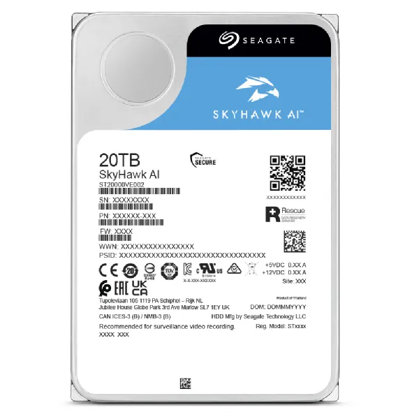 Seagate SkyHawk AI disque dur 20 To 7200 tr/min 512 Mo 3.5" Série ATA III - Disque dur Interne - visuel 2