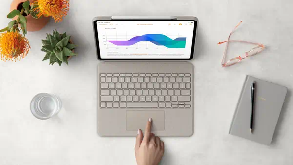 Logitech Combo Touch AZERTY Français Smart Connector Sable - Etui et Housse - visuel 10