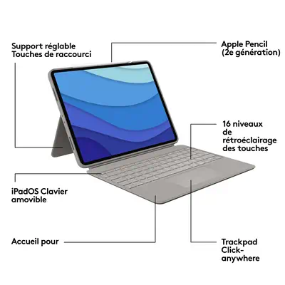 Combo Touch for iPad Pro 12.9-inch (5th generation) - Logitech - Accessoires Tablette - visuel 8