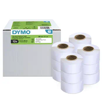 DYMO LW étiquettes d'adresse autocollantes authentiques | 28 mm x 89 mm | 12 rouleaux de 130 étiquet livraison rapide