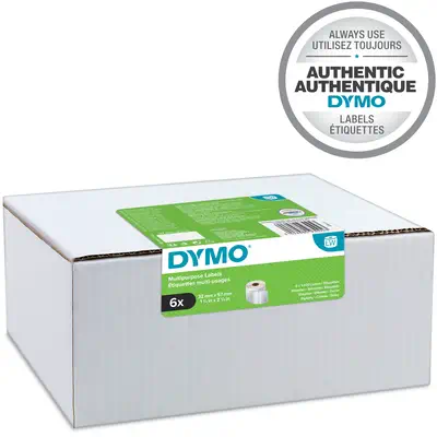 DYMO LW étiquettes autocollantes polyvalentes authentiques | 32 mm x 57 mm | 6 rouleaux de 1 000 éti - Dymo - Ruban - visuel 9