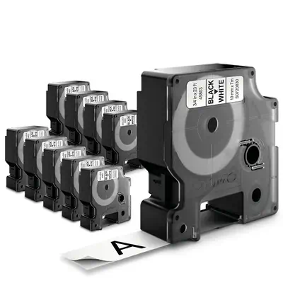 DYMO D1 étiquettes autocollantes authentiques | impression en noir sur fond blanc | 19mm x 7 m | pou - Dymo - Ruban - visuel 7
