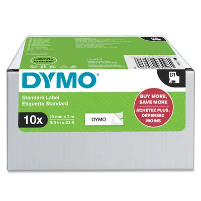 DYMO D1 étiquettes autocollantes authentiques | impression en noir sur fond blanc | 19mm x 7 m | pou - Dymo - Ruban - visuel 3