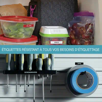 DYMO D1 Étiquettes résistantes | 12mm x 5,5m | impression en noir sur fond blanc | autocollantes éti - Dymo - Ruban - visuel 7