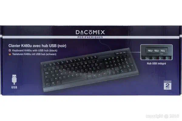 Dacomex K460U clavier Universel USB AZERTY Français Noir - Clavier - visuel 2