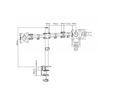 CUC Exertis Connect 903038 support Support passif Écran Noir - Kits de support plafond - visuel 3