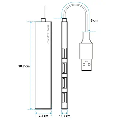 ADVANCE XPAND SMART USB 3.2 Gen 1 (3.1 Gen 1) Type-A 480 Mbit/s Gris - Switchs et Hubs - visuel 4
