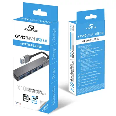 ADVANCE XPAND SMART USB 3.2 Gen 1 (3.1 Gen 1) Type-A 480 Mbit/s Gris - Switchs et Hubs - visuel 5