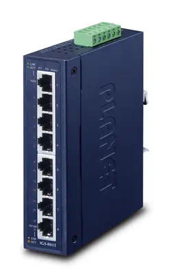 PLANET IGS-801T commutateur réseau Non-géré L2 Gigabit Ethernet (10/100/1000) Bleu - Switchs et Hubs - visuel 1