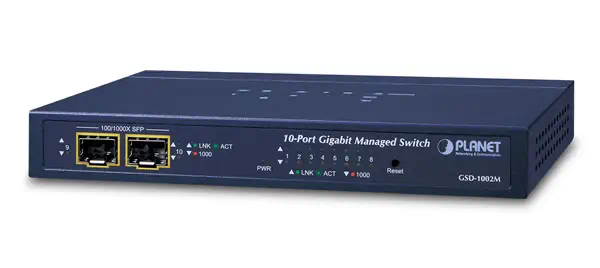 PLANET GSD-1002M commutateur réseau Géré L2/L4 Gigabit Ethernet (10/100/1000) Connexion Ethernet, su - Switchs et Hubs - visuel 1