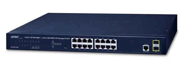 PLANET GS-4210-16T2S commutateur réseau Géré L2/L4 Gigabit Ethernet (10/100/1000) 1U Bleu - Switchs et Hubs - visuel 1