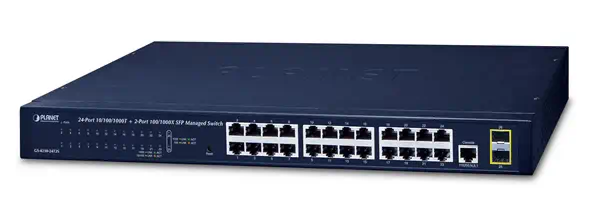 PLANET GS-4210-24T2S commutateur réseau Géré L2 Gigabit Ethernet (10/100/1000) 1U Bleu - Switchs et Hubs - visuel 1