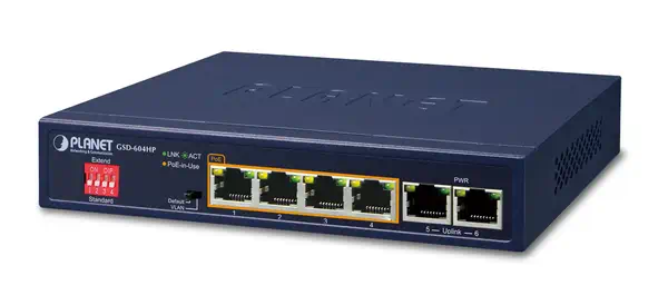 PLANET GSD-604HP commutateur réseau Non-géré Gigabit Ethernet (10/100/1000) Connexion Ethernet, supp - Switchs et Hubs - visuel 1