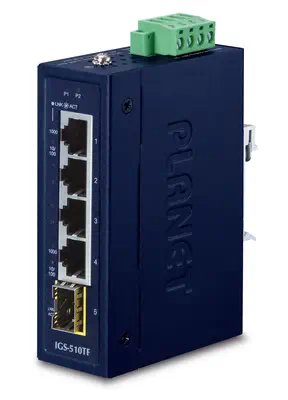 PLANET IGS-510TF commutateur réseau Non-géré Gigabit Ethernet (10/100/1000) Bleu - Switchs et Hubs - visuel 1