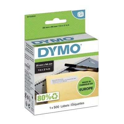 DYMO LW étiquettes de retour autocollantes | 25 mm x 54 mm | rouleau de 500 étiquettes faciles à déc - Dymo - Ruban - visuel 3