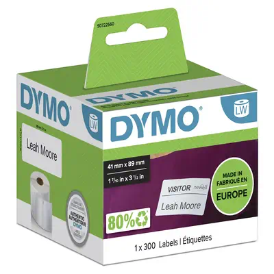 DYMO LW petites étiquettes autocollantes authentiques pour badges nominatifs | 41 mm x 89 mm | roule - Dymo - Ruban - visuel 4