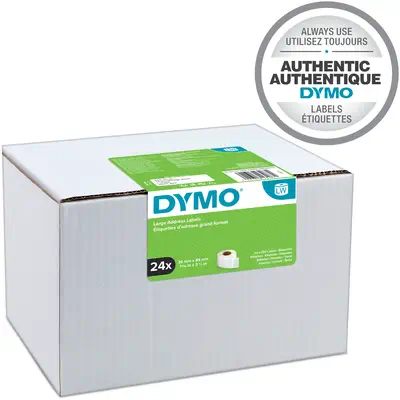 DYMO LW grandes étiquettes authentiques d'adresse autocollantes | 36 mm x 89 mm | 24 rouleaux de 260 - Dymo - Ruban - visuel 9