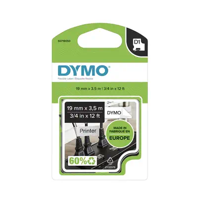 DYMO D1 étiquettes nylon flexible autocollantes authentiques | rouleau de 12 mm x 3,5 m | impression - Dymo - Ruban - visuel 5