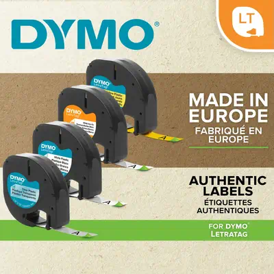 DYMO LetraTag® étiquettes thermocollantes - 12mm x 2m - Dymo - Ruban - visuel 10