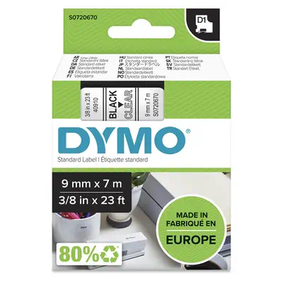 DYMO D1 étiquettes autocollantes authentiques | impression en noir sur fond clair | 9 mm x 7 m | pou - Dymo - Ruban - visuel 4
