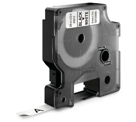 D1 - Standard Étiquettes - Noir sur blanc - 9mm x 7m - Dymo - Ruban - visuel 1